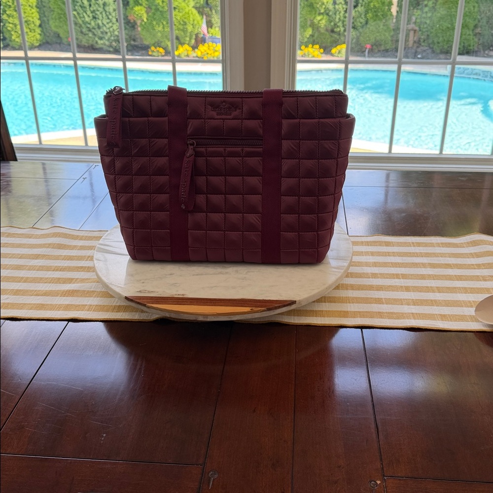kate spade Quilted Hot Pink Tote with Front Zip Pocket
